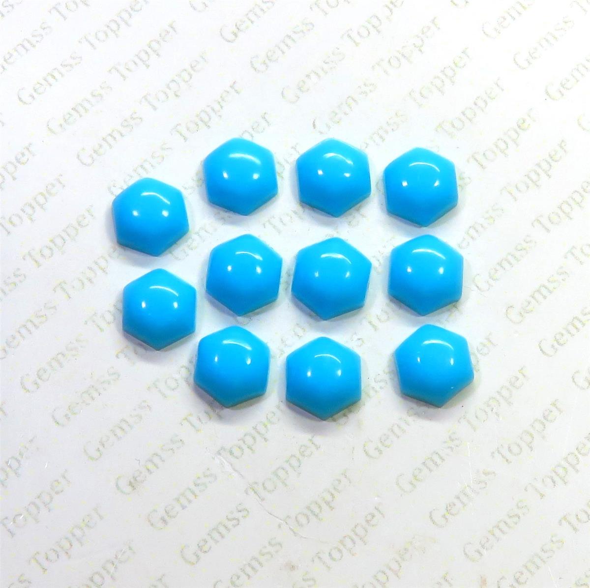 Sleeping Beauty Turquoise 10x10 mm Hexagone Cabochon